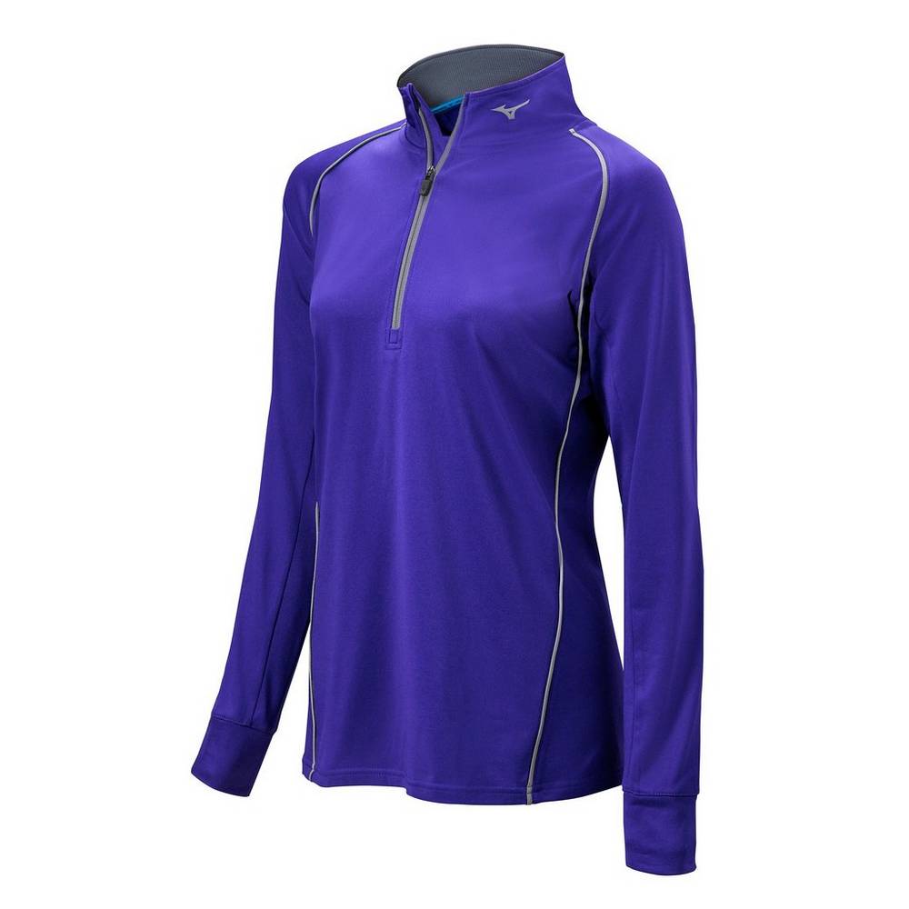 Maglione Mizuno Comp 1/2 Cerniera Long Sleeve Donna - Viola - 37104-REYK